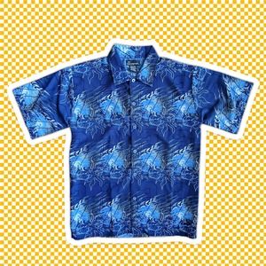 VTG Y2k No Boundaries Button Down Asian Style Shirt Sz Youth 16/18  or Adult S